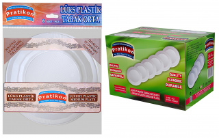 Lüks Plastik Tabak Orta Boy 6 Adetli