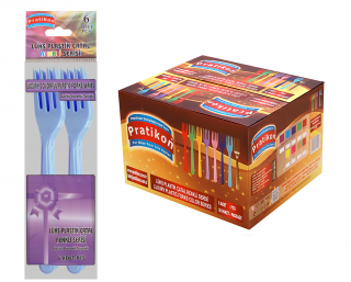 Lüks Plastik Çatal Renkli 6 Adetli
