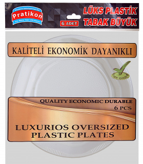 Lüks Plastik Tabak Büyük 6 Adetli