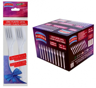 Lüks Plastik Çatal 10 Adetli