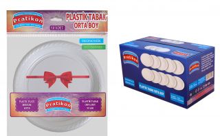Plastik Tabak 17 cm Orta Boy 10 Adetli